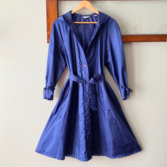 Windbreaker Hooded Long Jacket Vintage Alorna S/M - Picture 3 of 14